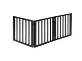 PaWz 3 Panels Wooden Pet Gate Dog Fence Black 139CM PT1060-3-BK