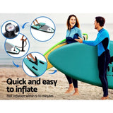 Weisshorn Stand Up Paddle Board 10.6ft Inflatable SUP Surfboard Paddleboard Kayak Surf Green SUP-D-106FT-80-15-GN