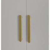 320x200cm 8-Door White Steel Hanging Wardrobe with Gold Handle Storage Cabinet V63-957471