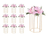 Wedding Flower Stand, 10PCS 60cm Column Flower Stand, Floral Stands with Acrylic Laminate, Hexagonal V952-HLHJLFT10J60YUXKY001V0