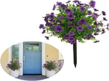 Artificial Boxwood Topiary Balls Trees with Flowers for Outdoor Fake Plants with Ground Spike 24 V1259-DP01-A-3183
