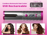 Pink Portable Wireless Auto Hair Curler Smart Anti-Tangle Curling Wand with 5000mAh Power Bank V1268-MZ00096
