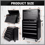 Black15 Drawer Tool Box Trolley Cabinet Storage Cart Garage Toolbox Organiser V465-95230-95237