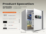 Wendlon White Touch Screen Safe Box with Electronic password, Backlit Keypad, LED Light, Anti-Rust & V1411-AU000050EW