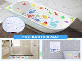 Non Slip Bath Mat for Kids with 30 Stickers 40x16 inch Cartoon Cute Bathtub Mat with Strong Suction V1366-AZ2-W-15080