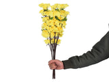 10 Pcs Yellow Artificial Flower Peach Blossom Branch Fake Blossom Flower Decor for Home Party V1294-YM0901-WE7670411