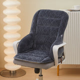 Black and Grey Premium Quilted Plush Integrated Seat Cushion & Backrest Thickened Lumbar Support V888-ELOSUNG52074