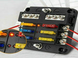 6X 6-Way Waterproof Fuse Block,with LED Indicator 12 Circuits with Negative Marine Fuse Box for DC V1366-AZ2-W-14489