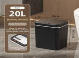 Black Smart Sensor Trash Can 20L Capacity, Touch-Free Operation with Odor-Blocking & Waterproof V888-ELOSUNG36785