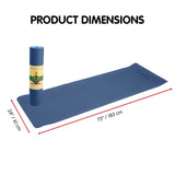 Powertrain TPE Yoga Exercise Mat Home Gym Pilates Fitness 8mm Thick in Dark Blue YM-TPE-DHG-DBU