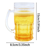 Clear Double-Layer Handled Drinking Mug Novelty Large Capacity Beverage Cup For Gathering Indoor V1369-AZ3-W-14759