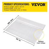 VEVOR Greenhouse Film, 10\' x 100\' Greenhouse Plastic Sheeting, 6 mil Thickness Suncover V952-WSTM101006MILT1ISV0