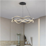 BAMDECOR A212/1 Black Modern Wavy Art Aluminum Light Fixture for Living Room Bedroom Indoor Decor V255-BAM-A212/1-BLK