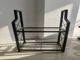 Heavy Duty 2-Tier Firewood Rack - Vertical Log Holder for Indoor Fireplace and Outdoor Fire Pit V888-ELOSUNG18461