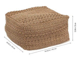 Creative Pouf Cushion Cover Khaki Cotton Linen for Indoor Use V1369-AZ3-W-16494