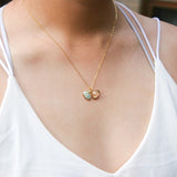 Gift Box - Aroma Necklace 925 Silver, Gold coated - Green Shell Paradise Peach Purify Oil V760-GBAJ - 11