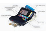 Unisex Pebble Leather, Short Genuine Leather Coin Card Holder, Women's Small Leather Bifold V1192-AZ-W-17660