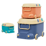 Keezi 3PCS Toy Storage Box Cute Car Toy Container Kids Toys Organiser Snack Boxes FURNI-C-TOY3PC-BUORGN