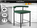 Sarantino Cedric Kitchen Bar Stool - Green BAR-STL-MRI-1045-GN