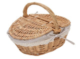 Wicker Picnic Basket with Double Lids Handle Removable Liner Hand Woven Picnic Basket for Outdoor V1294-YM0901-3111250045811