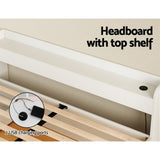 Artiss Bed Frame Double Size Mattress Base wtih Charging Ports 2 Storage Drawers WBED-AURA-D-WH-ABC