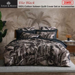 Logan & Mason Elio Black 250TC 100% Cotton Sateen Quilt Cover Set Super King V442-LED-QUILTCS-ELIO-BLACK-SK