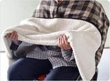 Wheelchair Adult Fleece-Lined Cape with Hood, Winter Poncho Coat for Women and Men, Warm V1188-ZC-DLL-615