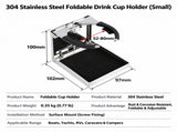 Foldable Stainless Steel Drink Cup Holder with Adjustable Arc Bracket for Boat Yacht RV Camper V1341-ZY-CAQUUEQZ-D-WHITE