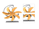 Heat Powered Stove Fan 7 Blade Moon Model Silent Operation Circulating Warm Air Highly Efficient Log V1294-YM0706-3114230120112
