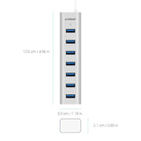 mbeat 7-Port USB 3.0 Aluminum Slim Hub With Power For PC and MAC V186-MB-HUB768