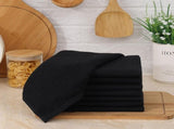 Homaxy 100% Cotton Dish Cloths, 8 Pack - 12 x 12 Inches, Black and Flat and Terry Dish Towels V1258-DP02-F-174
