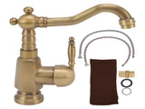 Bathroom Sink Faucet Antique Brass Vanity Mixer Faucet Tap Heightening Single Handle Wash Basin Tap V1294-YM0626-3112220094211