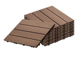 SOGA 11 pcs Light Chocolate DIY Wooden Composite Decking Tiles Garden Outdoor Backyard Flooring Home DECK7004