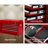 Giantz 9 Drawer Tool Box Cabinet Chest Toolbox Storage Garage Organiser Red TB-9DR-CHEST-RED