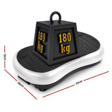 Everfit Vibration Machine Platform Vibrator Resistance Rope Home Fitness White FIT-H-VP-ROUND-WH
