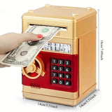 Children's Password Piggy Bank, Stores Coins & Paper Money, Auto Roll-Up, Sound & Light Interaction, V1232-CQG003