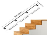Pipe Stair Handrail, 11FT Staircase Handrail, 440LBS Load Capacity Carbon Steel Pipe Handrail, V952-TZBGSLTFSGY11V3QFV0