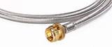6 Feet Stainless Braided Hose Adapter With Tank Gauge, 1 lb to 20 lb Propane Converter for Stove, V1258-DP02-C-272