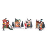 Christmas Set Resin Christmas Scene LED Lighted Miniature Houses Town Christmas V1294-YM0714-10311311