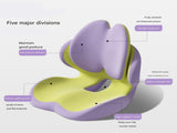 Purple Ergonomic Memory Foam Seat Cushion with Lumbar Support - Integrated Backrest Design, V888-ELOSUNG54423