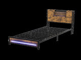 Levede Single Bed Frame Storage Headboard Industrial BF1066-S