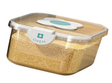 Rice Container Airtight Grain Food Storage Box Transparent with Cover for Home Kitchen Transparent V1294-YM0703-3118230110211