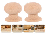 4Pcs Beige Wood Carved Finial Stair Post Caps Decorative End Caps for Bedposts Curtain Rods and V1192-AZ-W-24792