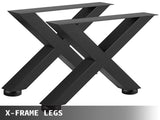 Set of 2 Steel Table Legs, 72cm Height 79cm Wide Dining Table Legs, Heavy Duty 7.9cm Square Box V952-ZT720X790MM000001V0