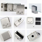 16 Pcs Stainless Steel Square Glass Clamps for Stair Railing, 8 to 10 mm V1188-MS-527-061