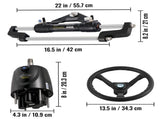Hydraulic Boat Steering Kit, 300HP Hydraulic Steering Helm Pump, Aluminum Alloy Steering Cylinder, V952-YYDJHK6400A-3TJ10V0