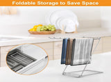Kitchen Towel Holder, 4-Arm Kitchen Towel Rack for Drying Dishcloths Hand Towels, Foldable Free V1188-MS101-01048-1