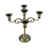 5 Arm Candlestick Holder Iron Retro Decorative Candle Holder Centerpiece for Home Church Cyan V1294-YM0710-3115230100311
