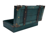 Wooden Chest Vintage Wood Storage Trunk with Lid Retro Suitcase Portable Box Ancient Photography V1294-YM0901-3117250191712