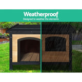 i.Pet Dog Kennel Extra Large Wooden Outdoor Indoor Puppy Pet House Cabin Crate Weatherproof PET-GT-DH5-L-BK